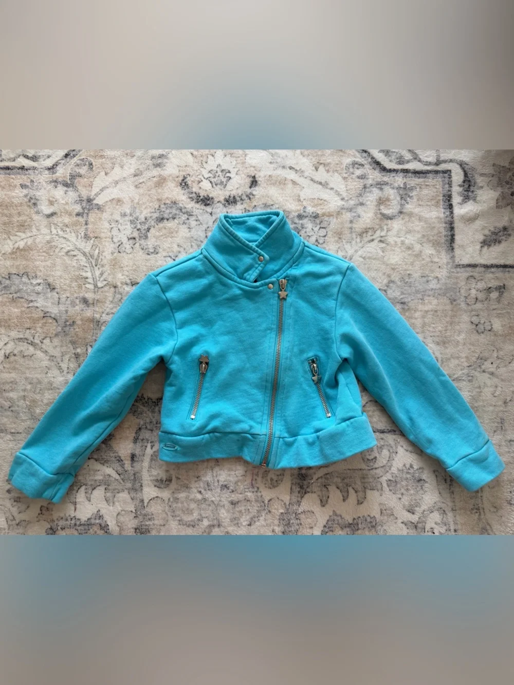 American Girl Girls' Turquoise Zip Moto Jacket